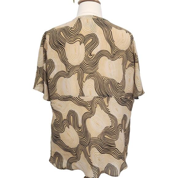 Ashley Stewart Peplum Blouse Flutter Sleeve Size 26 3X - Picture 5 of 11